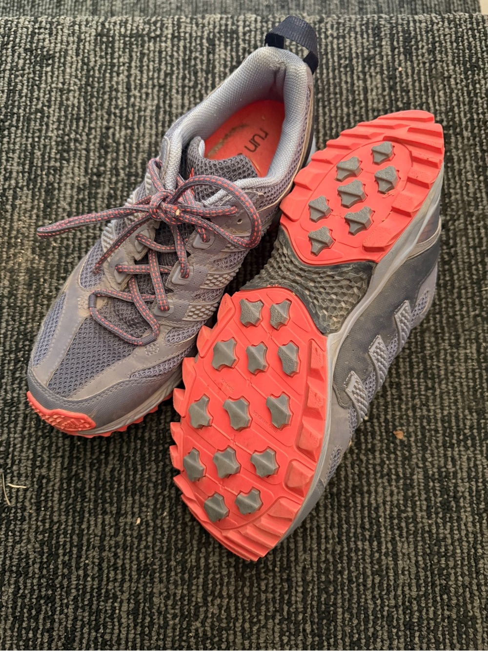 adidas Women's Trail Runners in Gray with Coral Outsoles